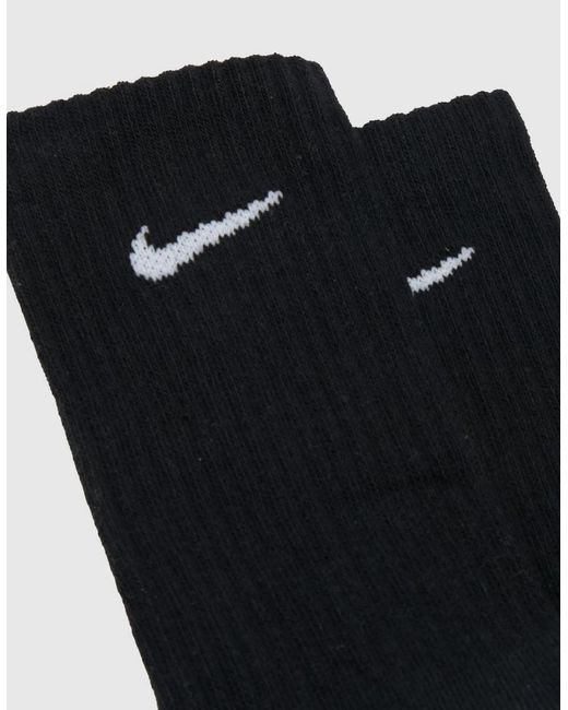 Nike Black Everyday Dri Fit Crew Socks 3 Pack