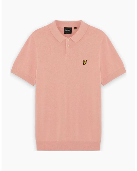Lyle & Scott Pink Lyle & Scott Cotton Short Sleeve Knitted Polo for men