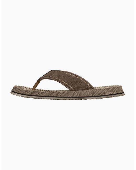 Skechers Brown Quill Textile Flip Flops for men