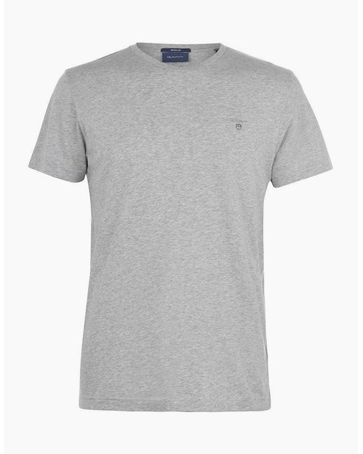Gant White Regular Fit Short Sleeve Shield Logo T-Shirt