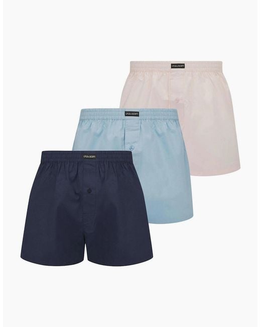 Lyle & Scott Blue Woven Boxer Trunk Underwear for men