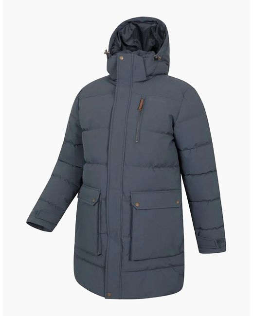 Mountain Warehouse Blue Digby Long Padded Parka for men