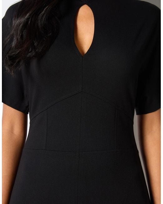 Ro&zo Black Petite Ponte Corset Waist Dress