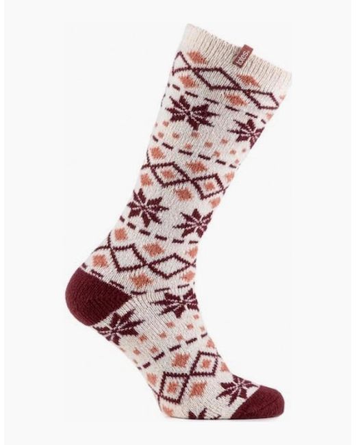 Totes Red Isotoner Knee High Supersoft Boot Socks Berry
