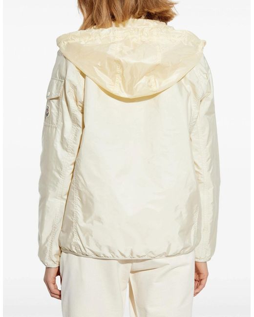 Moncler White Hooded Overshirt Cream