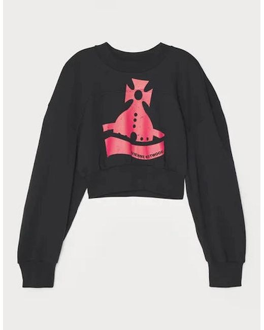 Vivienne Westwood Black Sunken Orb Crop Sander Sweatshirt for men