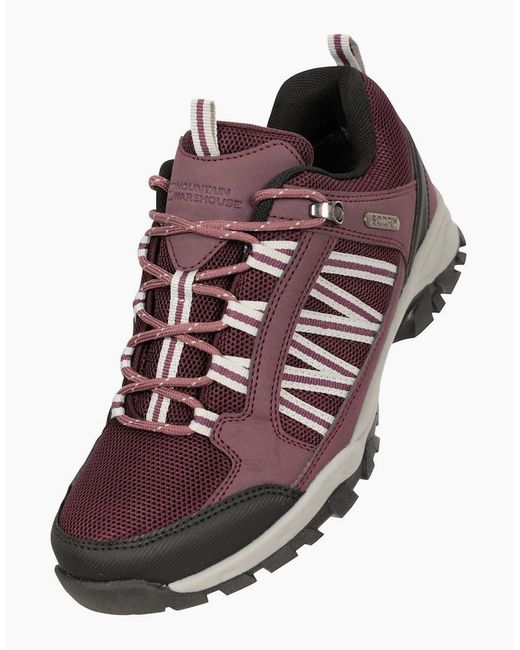 Mountain Warehouse Red Ladies Path Waterproof Outdoor Walking Shoes