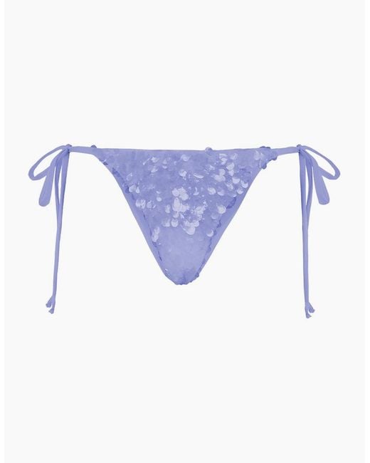 Oceanus White Sienna Sequin Embroidery Bikini Bottoms Multi Colour