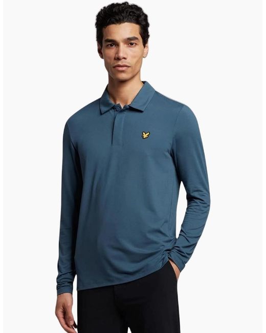 Lyle & Scott Blue Lyle & Scott Concealed Button Ls Polo for men