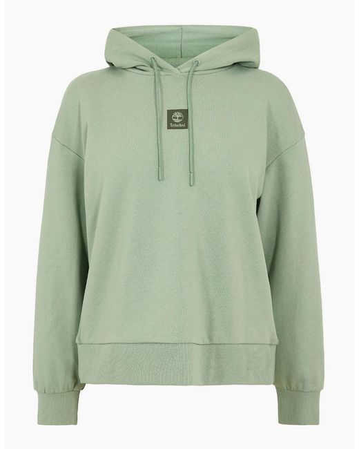 Timberland Green Stack Logo Hooded Neck Long Sleeve Sweatshirt