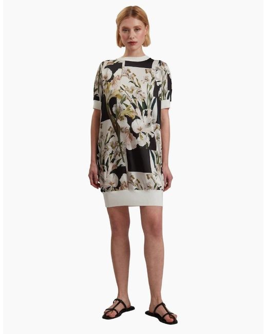 Ted Baker Gray Roneea Printed Woven Front Ivory Boxy Dress