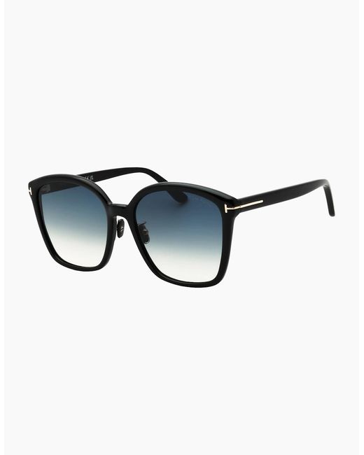 Tom Ford Blue Smoke Gradient Lens Shiny Sunglasses