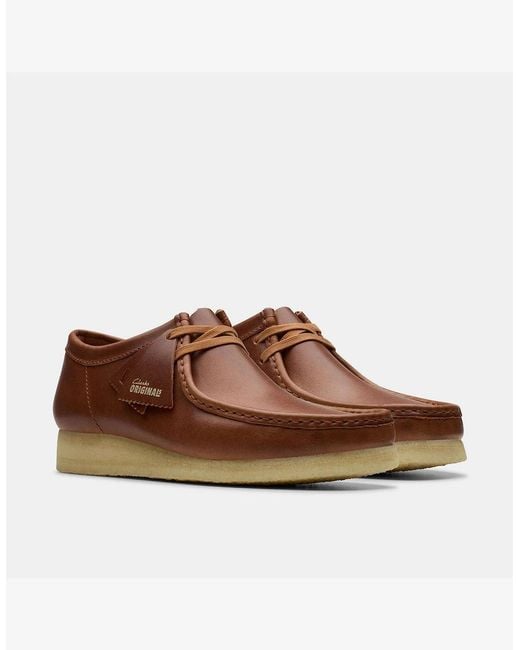 Clarks Brown Wallabee Moc Toe Lace Up Boat Shoes for men
