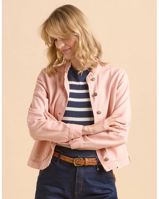 Brakeburn Natural Frill Neck Denim Jacket