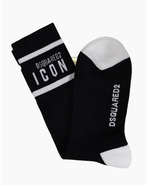 DSquared² Black Cotton Socks for men