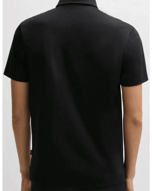 Boss Black Palosh Cotton Rubberised Logo Polo Shirt for men
