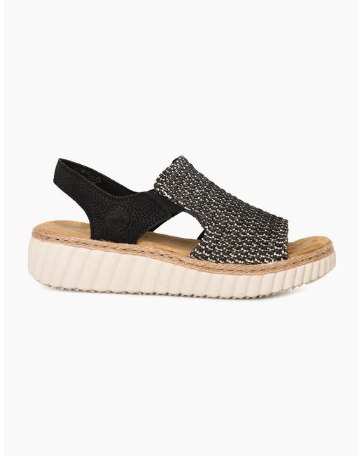 Rieker Black Cuba Sandals