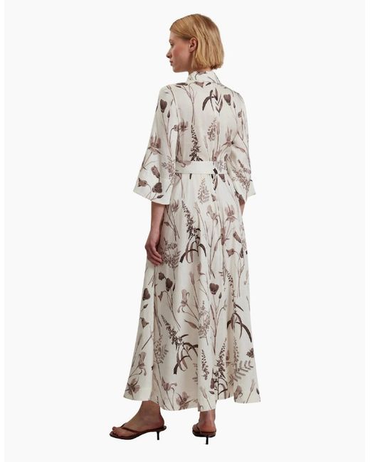 Ted Baker White Luwisa Linen Silk Pleated Ivory Midi Dress