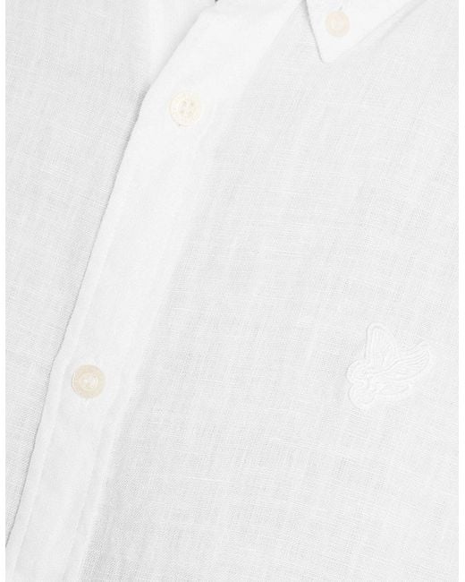 Lyle & Scott White Lyle & Scott Short Sleeve Linen Shirt for men