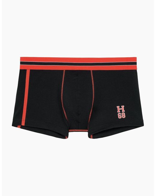 Hom Black Run Sports Contrast Boxer Trunk for men