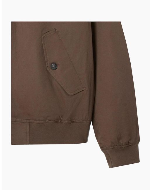 Lacoste Brown Water Repellent Twill Harrington Jacket for men