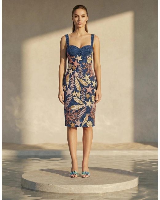 Oceanus Blue Starfish And Shell Dress