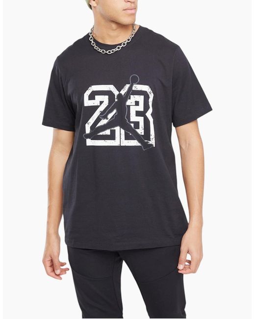 Nike Blue Fb7394 T Shirts Air Jordan Flight Essential Crew Neck Cotton Tee New for men