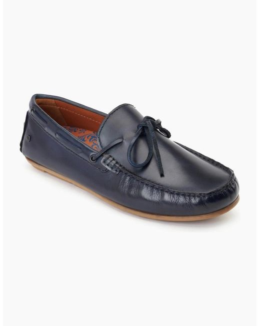 Base London Blue Brooks Loafers for men