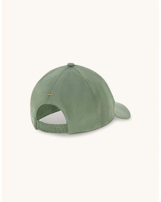 Paul & Shark Green Stretch Cotton & Tencel Baseball Cap 096 Khaki for men