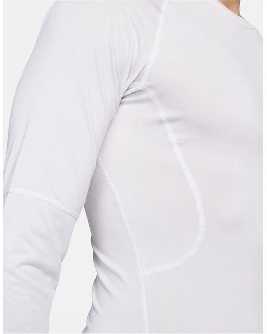 Nike White Lettered Branding Crew Neck Long Sleeve Athletic Top for men