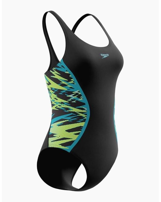 Speedo Black Ladies Hyperboom Splice Muscleback One Piece Swimsuit