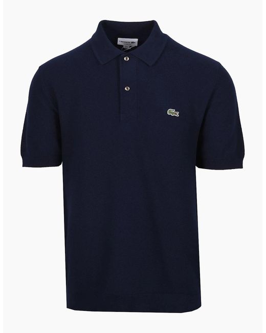 Lacoste Blue Knitted Polo Shirt for men