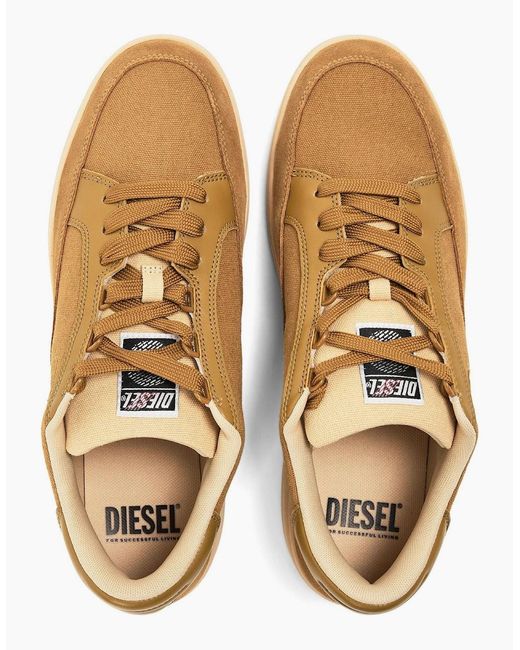 DIESEL Brown Sina Low Top Court Sneakers for men