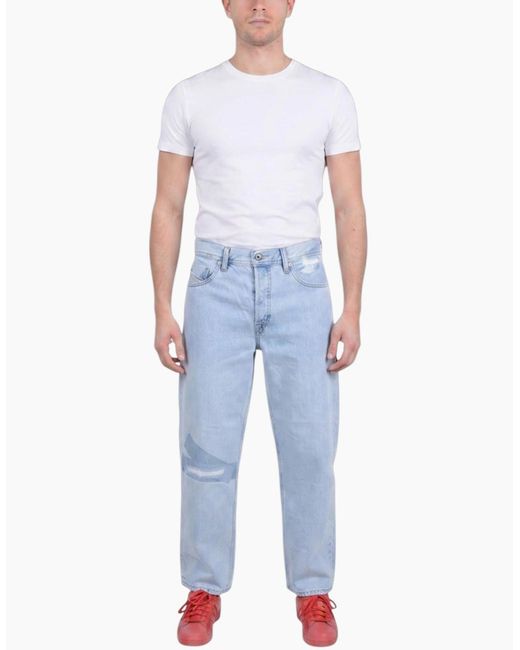 DIESEL Blue Denim Jeans Regular Fit Straight Cotton for men