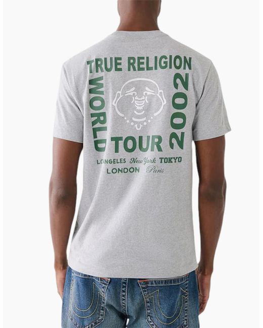 True Religion White 107998 T Shirts Short Sleeve Buddha Face Summer Crew Neck Tee for men
