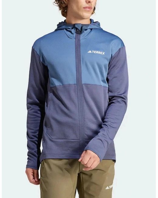 Adidas Blue Terrex Xperior Light Fleece Jacket for men