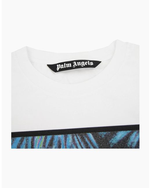 Palm Angels White Oil On Canvas Regular Fit T Shirt Multi for men