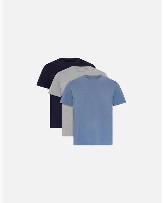 Ted Baker Blue 3-Pack Cotton Stretch Crew-Neck T-Shirts for men
