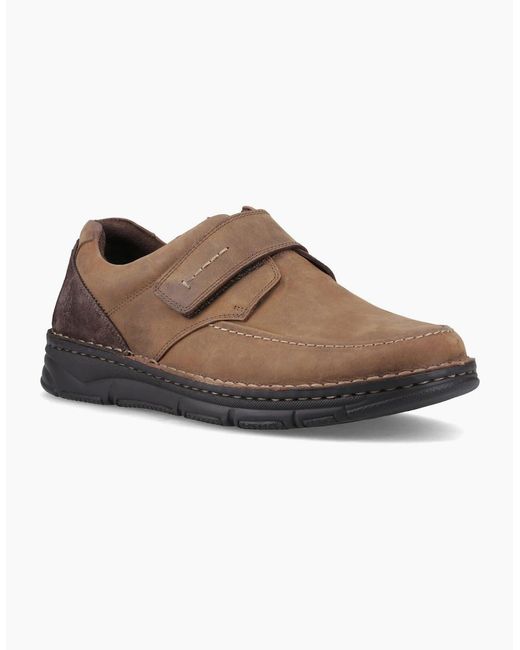 Hush Puppies Brown Forde Touch Fastening Leather Tan Loafers for men