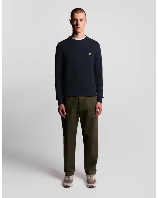 Lyle & Scott Blue Cotton Crew Neck Jumper for men