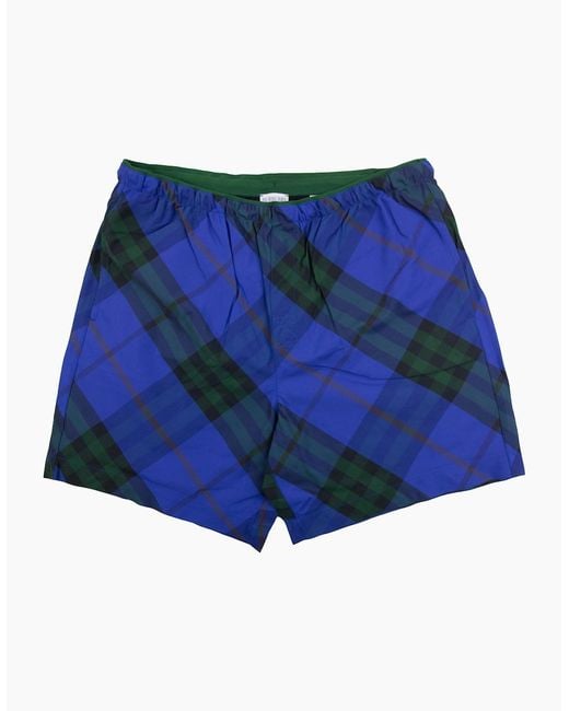 Burberry Blue Check Swim Shorts for men