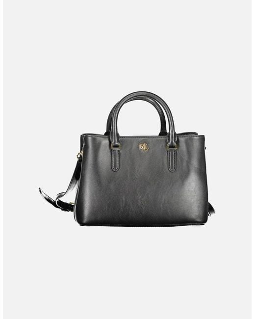 Ralph Lauren Black Structured Shoulder Bag With Multiple Compartments