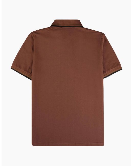 Fred Perry Brown Lime Twin Tipped Collar Polo Shirt for men