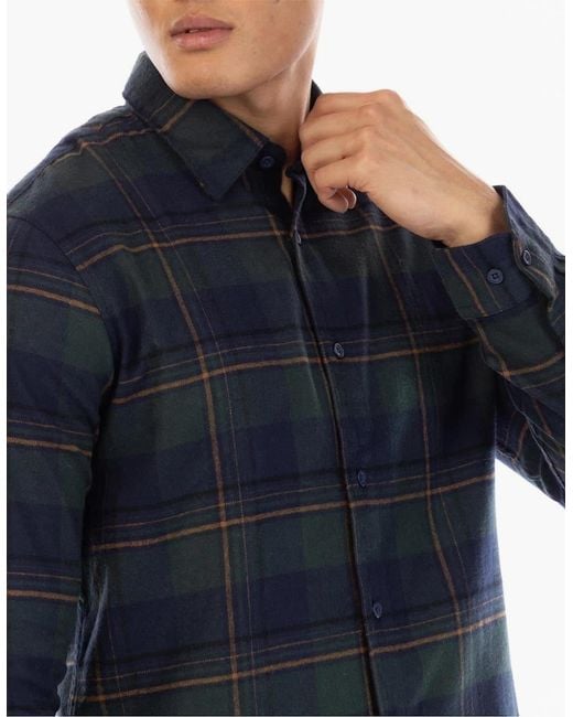 Peter Werth Blue Kidwell Collared Neck Long Sleeve Shirt for men