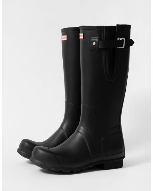 Hunter Black Original Tall Side Adjustable Wellies for men
