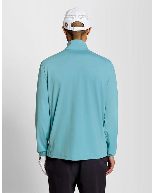 Lyle & Scott Blue Performance 1/4 Zip Midlayer for men