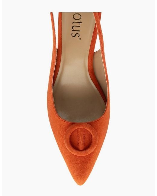 Lotus Orange Delfina Slingback Court Shoes