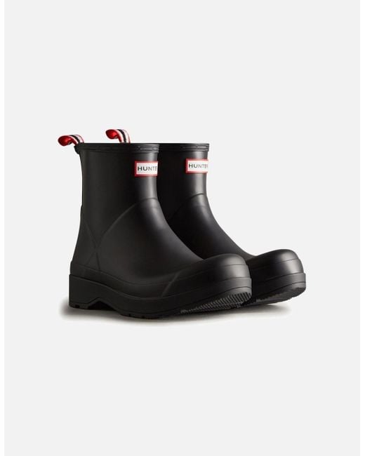 Hunter Black Original Play Short Wellington Boots for men