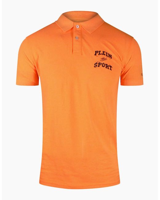 Philipp Plein Orange Plein Sport Bold Logo Polo Shirt for men