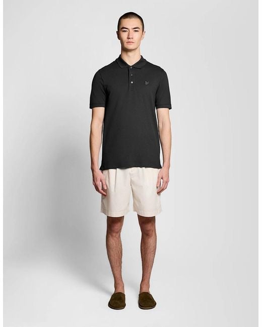 Lyle & Scott Black Superfine Cotton Polo Shirt for men